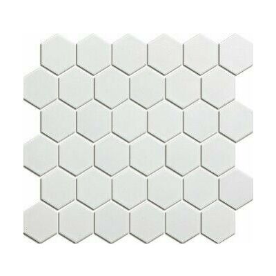Hexagon white 5.1x5.9 cm