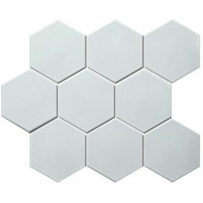 Hexagon white matt 9.5x11 cm,MOZAĪKFLĪZES